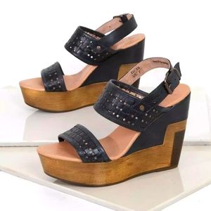 Anthro Musse & Cloud Leather Platform Wedges/Sandals